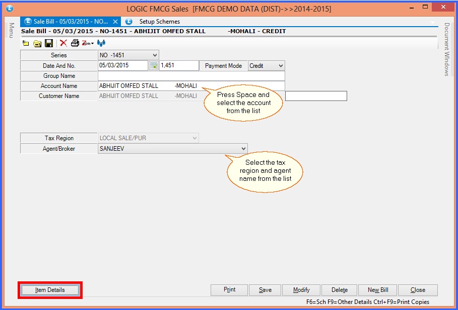 fmcg sale invoice scheme header